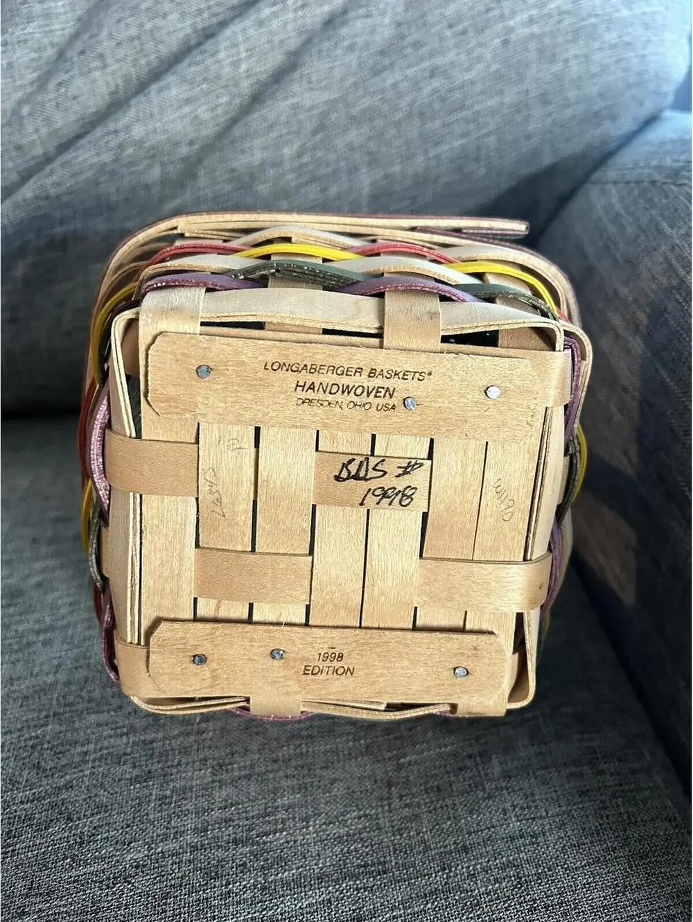 Longaberger Small Easter Basket 1998 Edition With Protector